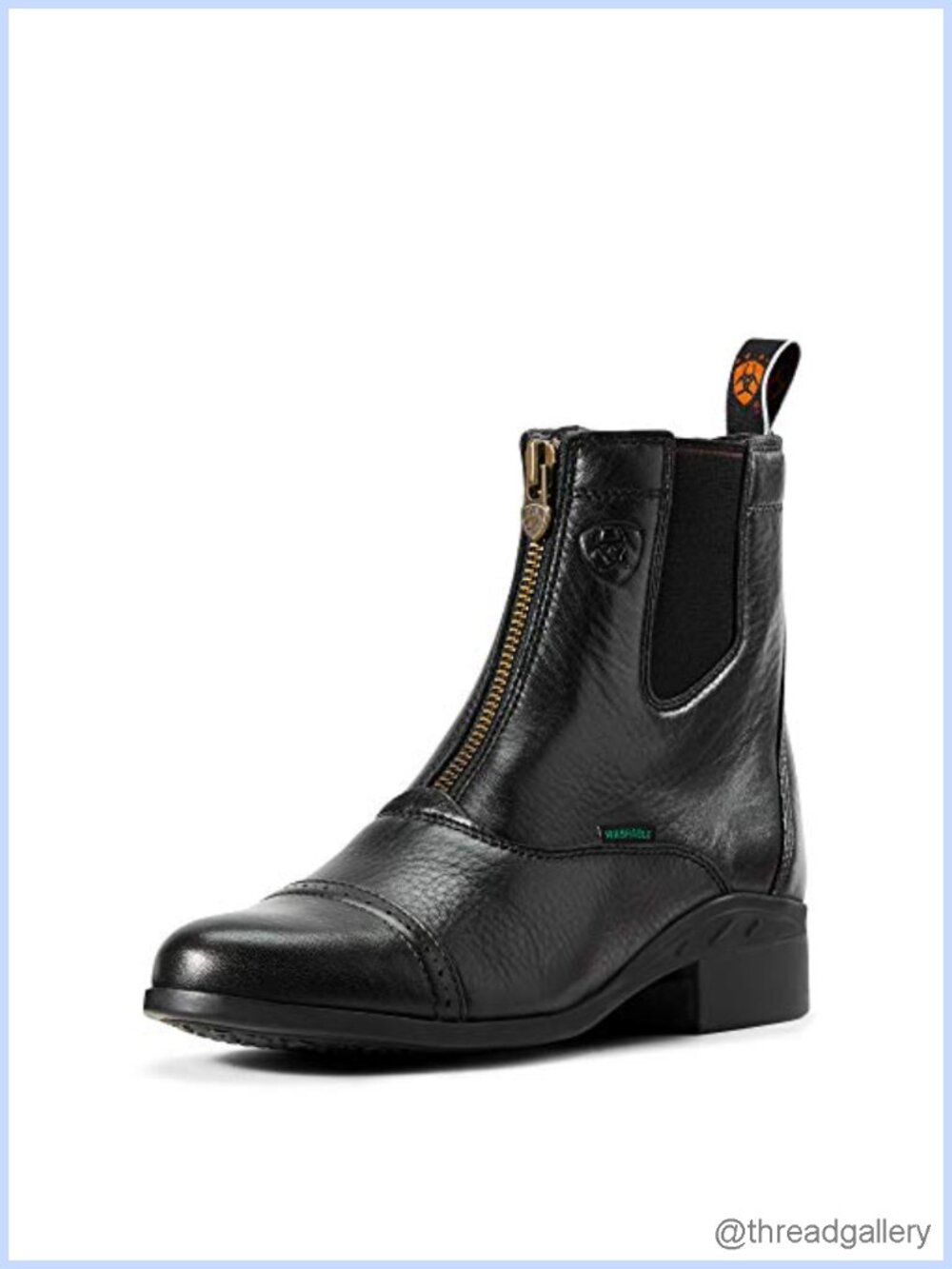 Womens Heritage Breeze Zip Paddock Equestrian Boot Full Grain Leather Block Heel
